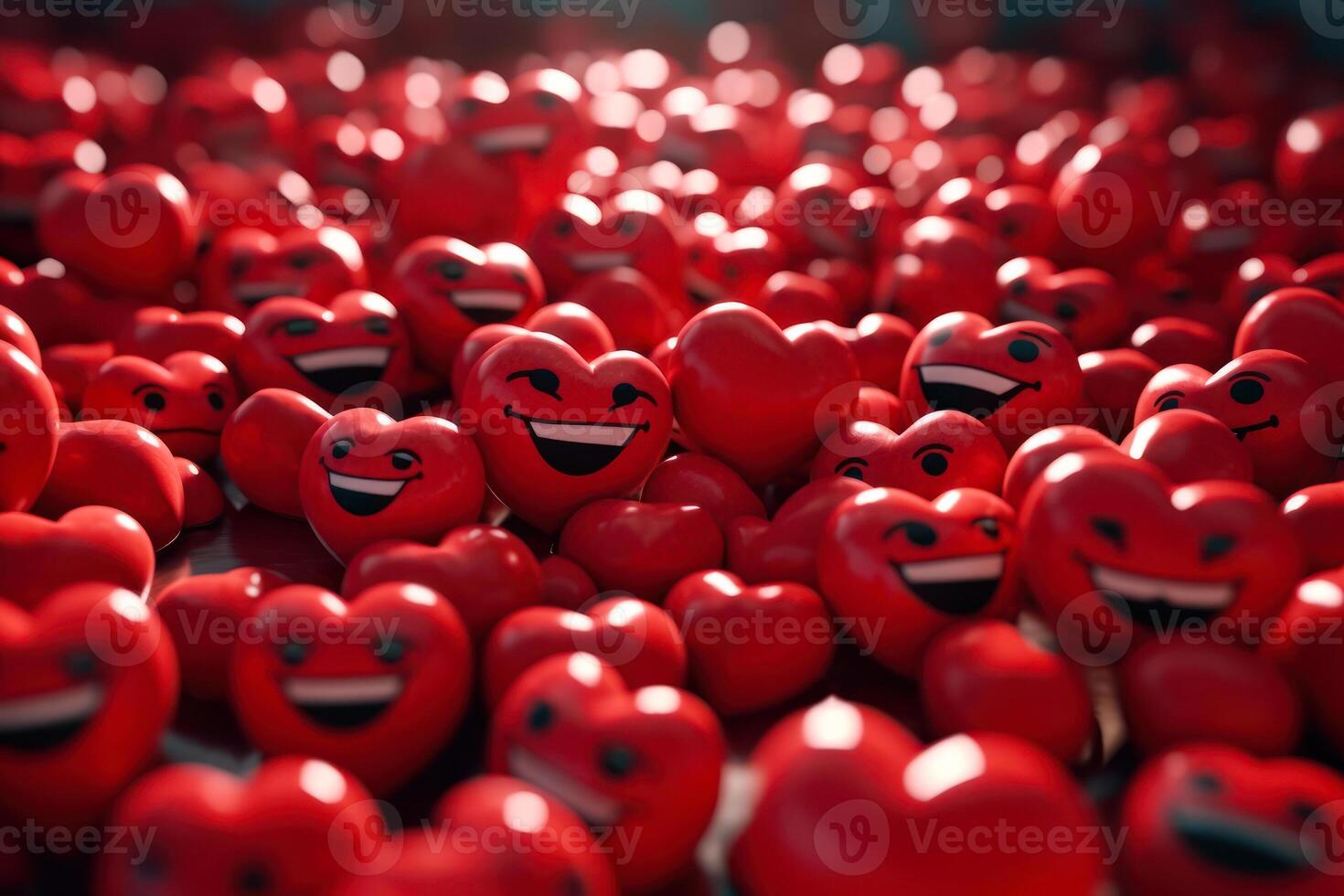 love day a many of red hearts with smiles photo