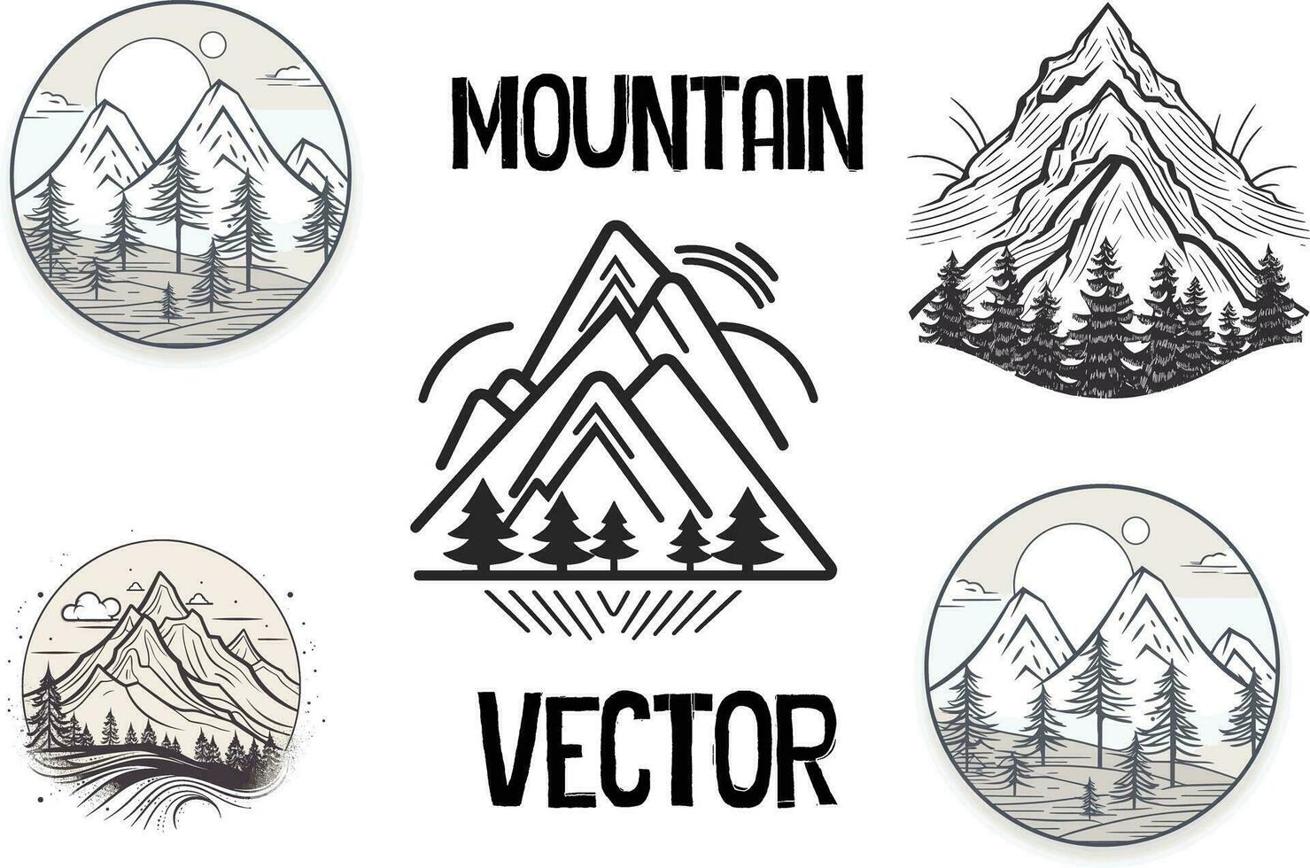 montaña vector obra de arte, montaña logo, montaña clipart