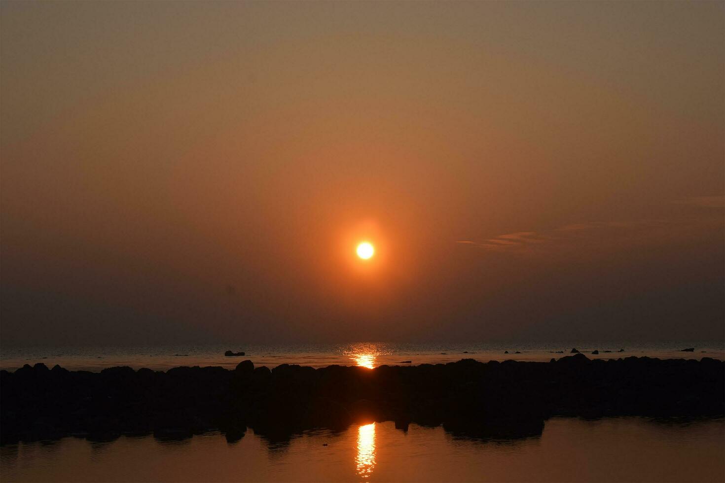 Beautiful sunset over the sea photo