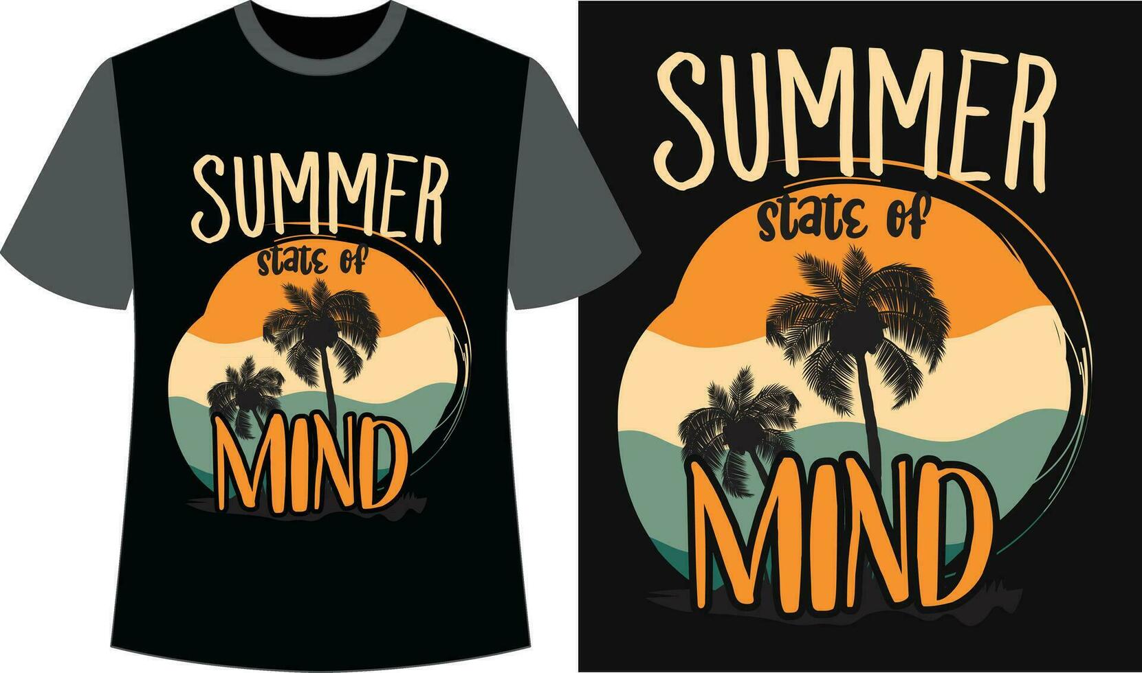 Summer Style Captivating T-Shirt Designs. Summer Vector Graphics