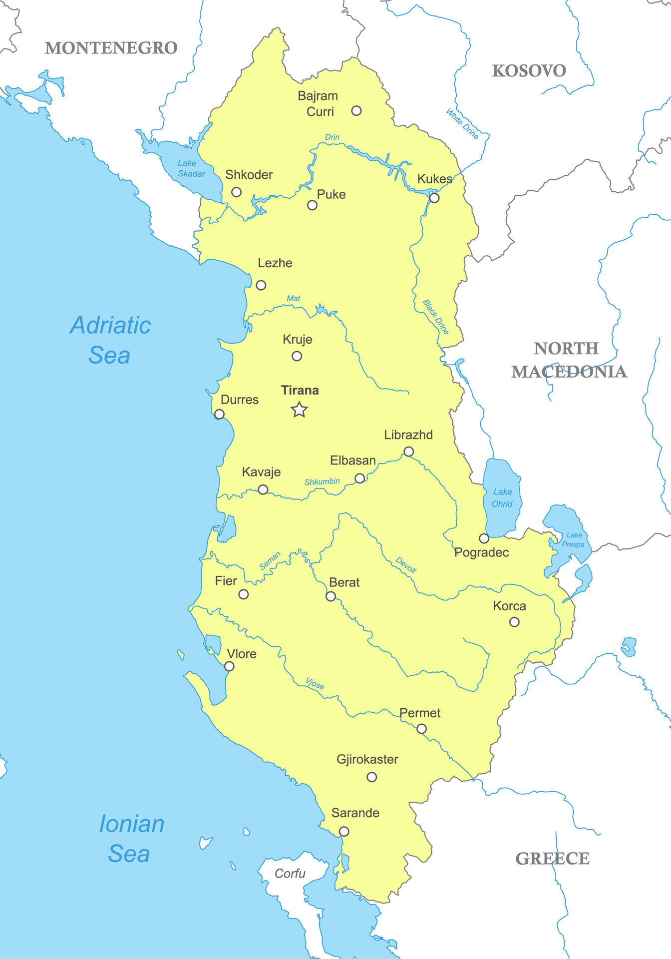 Political Map Of Albania With National Borders 25405925 Vector Art At Political Map Of Albania With National Borders Vector 