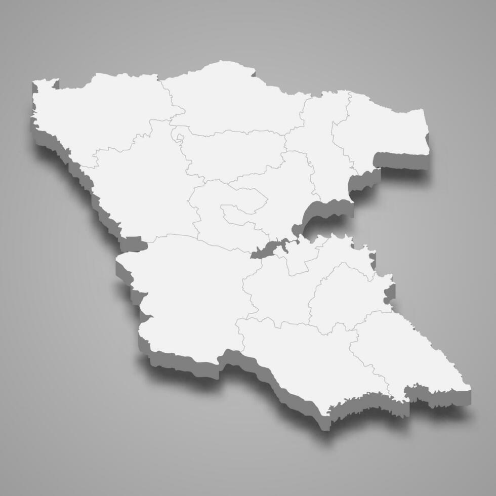 3d isométrica mapa de burgas es un provincia de Bulgaria vector