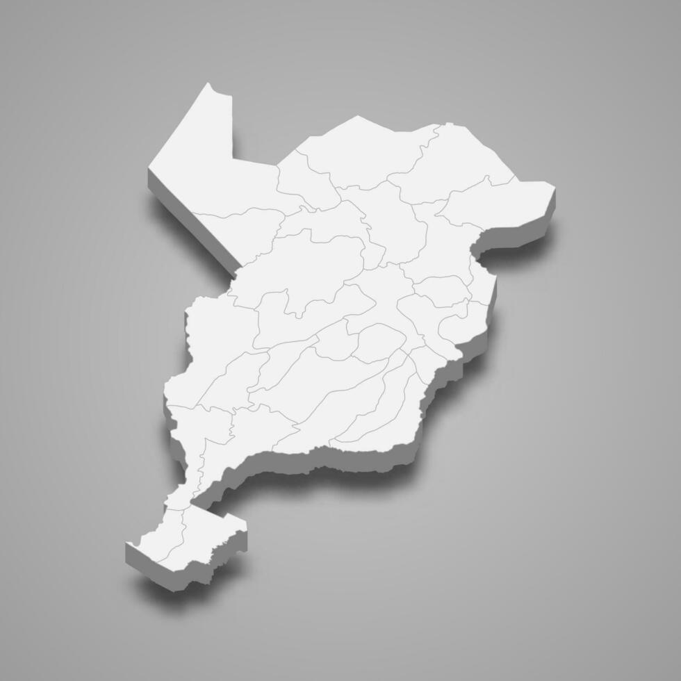 3d isométrica mapa de san marcos es un provincia de Guatemala vector