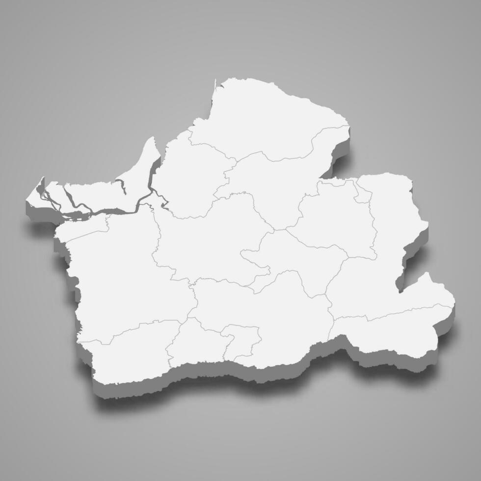 3d isometric map of El Oro is a province of Ecuador vector