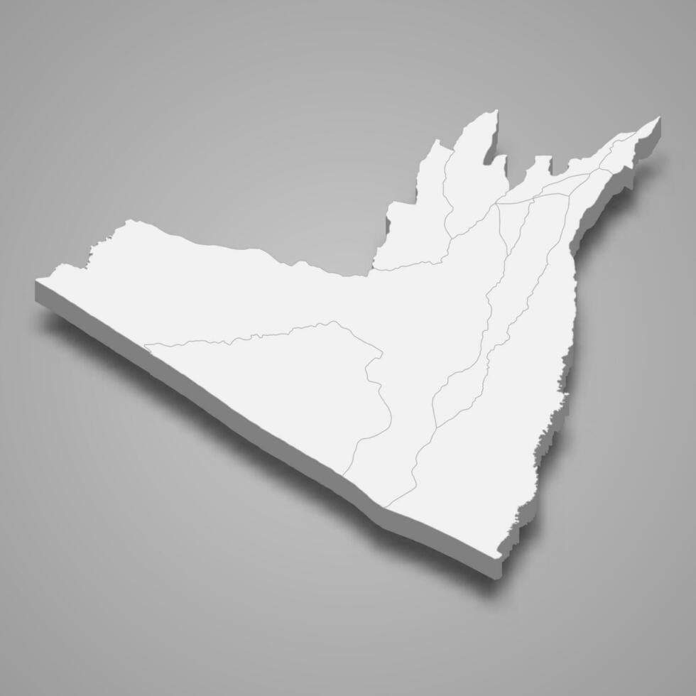 3d isometric map of Retalhuleu is a province of Guatemala vector