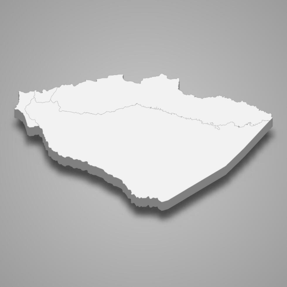 3d isometric map of Pastaza is a province of Ecuador vector