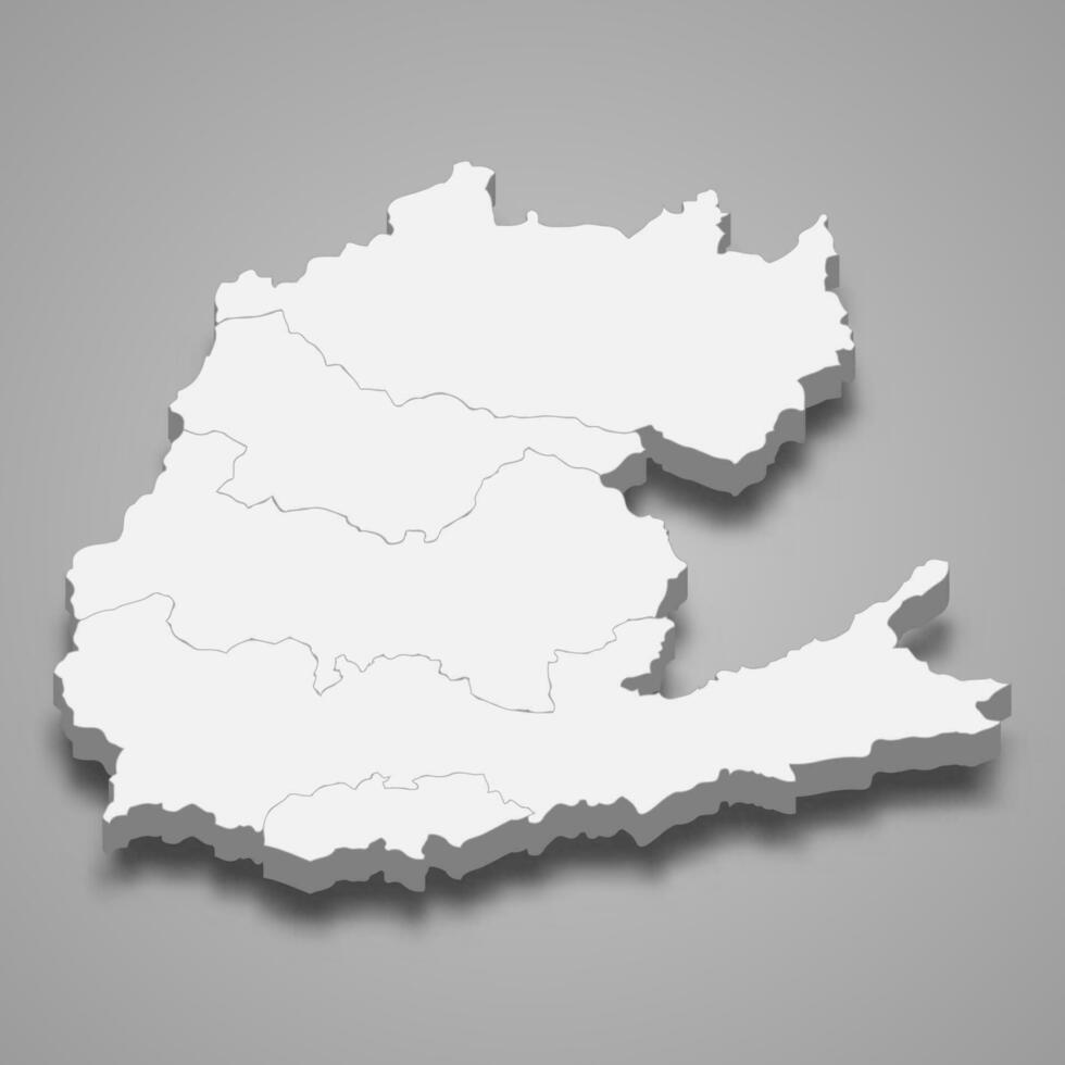 3d isometric map of Napo is a province of Ecuador vector