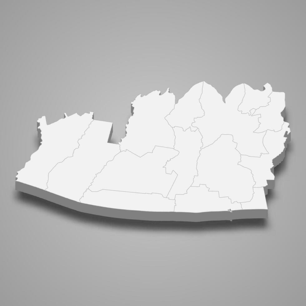3d isometric map of Escuintla is a province of Guatemala vector