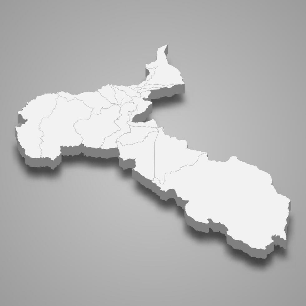 3d isometric map of San Jose is a province of Costa Rica vector