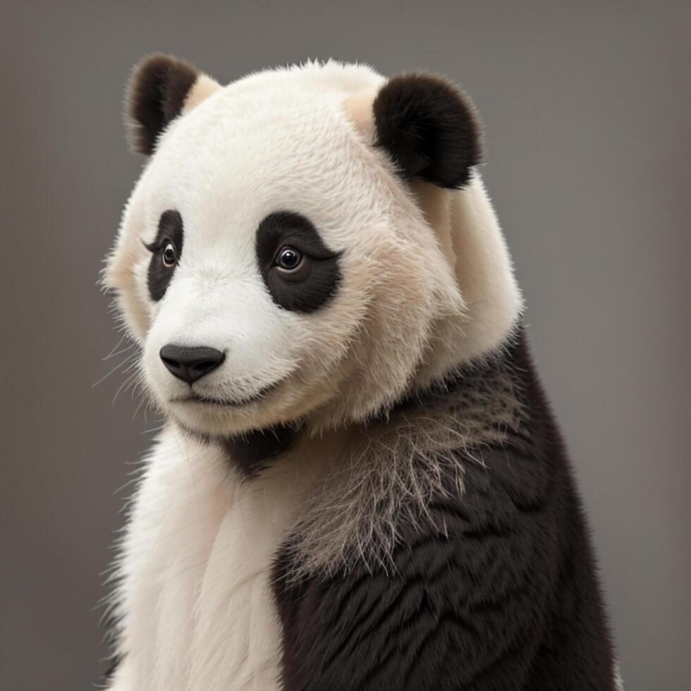 a close up cute panda . photo