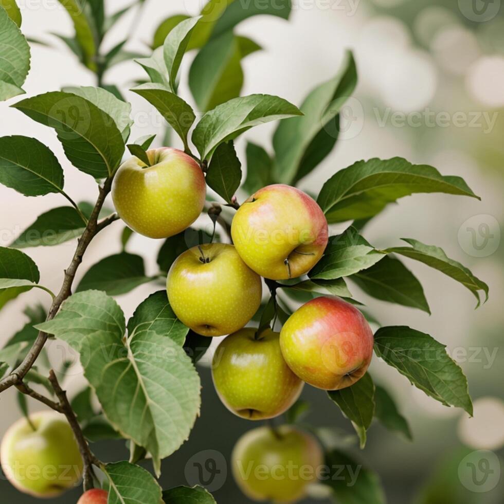 manzana en un árbol, fruta. ai generativo foto