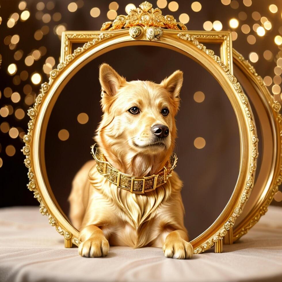 a close up sitting dog . photo