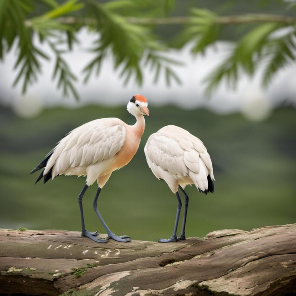 Crane bird in the wild creted with photo