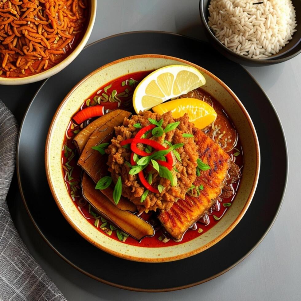 rice gudeg traditional delicious food. photo