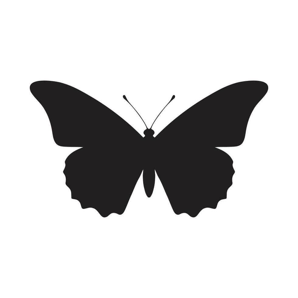 silueta de mariposa. monocromo vector ilustración