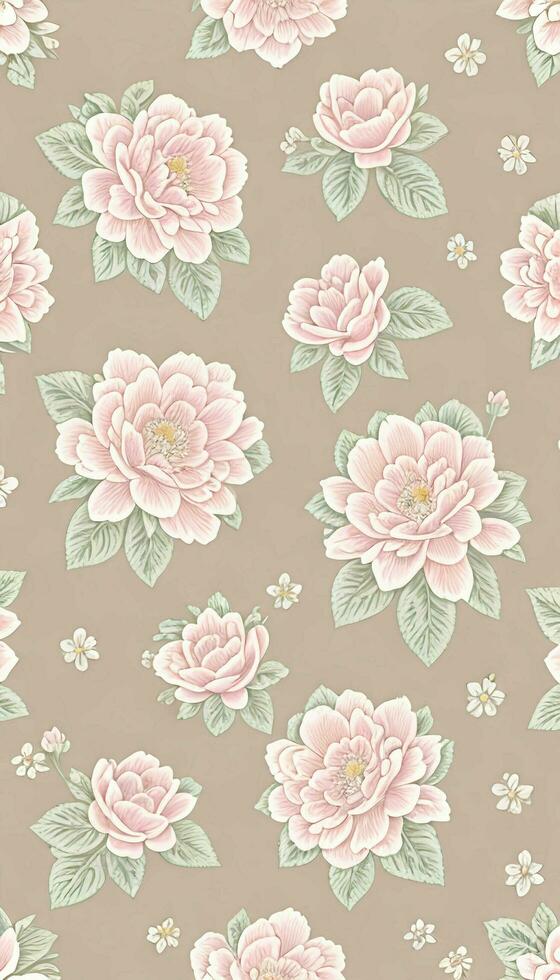 Vintage floral pattern, A classic style that never goes out of fashion. AI Generative photo