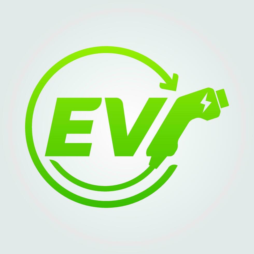 EV charging icon symbol, Electric vehicle charging, Charging point logo, Vector illustration.