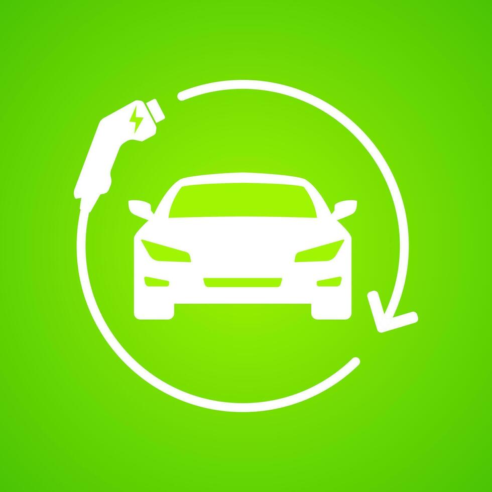 EV charging icon symbol, Electric car charging, Charging point logo, Vector illustration on background.