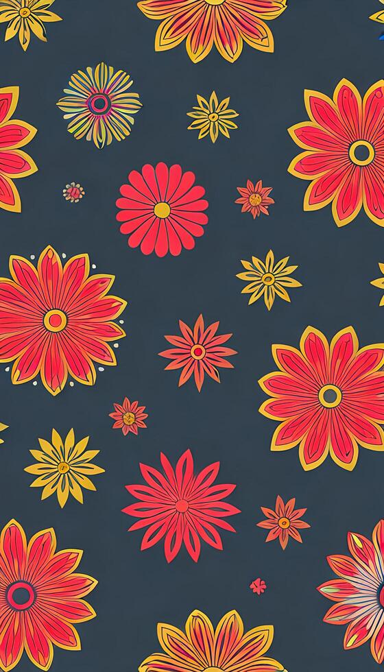Geometric floral pattern, A modern and edgy take on a classic motif. photo