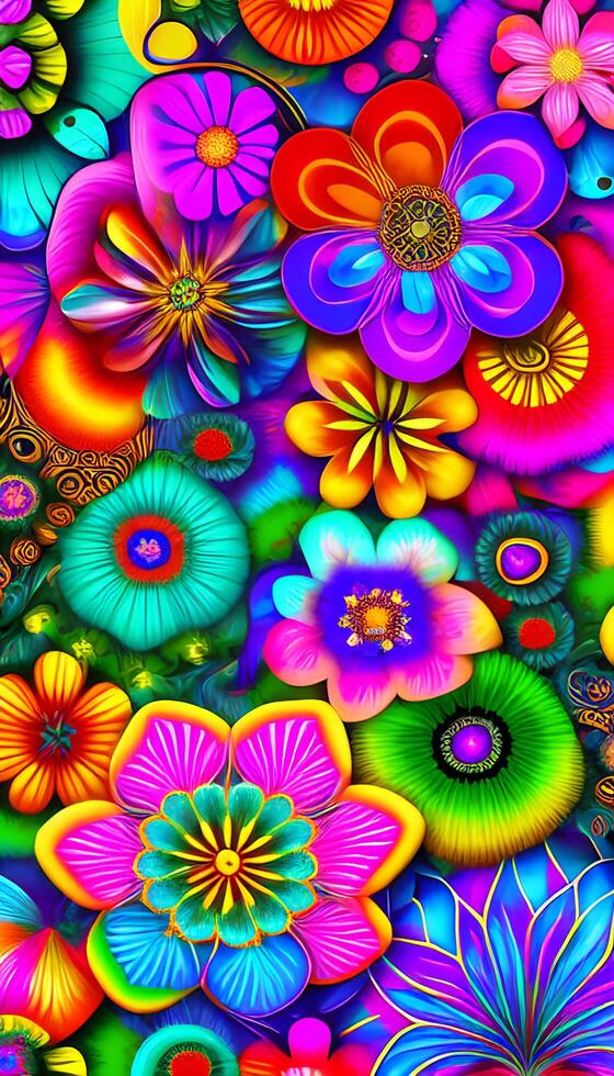 Abstract floral pattern, A free-flowing and organic pattern that is not bound by any rules. photo