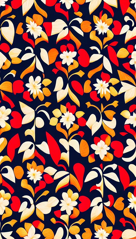 Geometric floral pattern, A modern and edgy take on a classic motif. photo