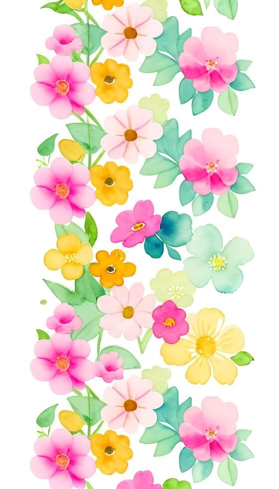 Watercolor floral pattern, A whimsical and feminine look. AI Generative photo