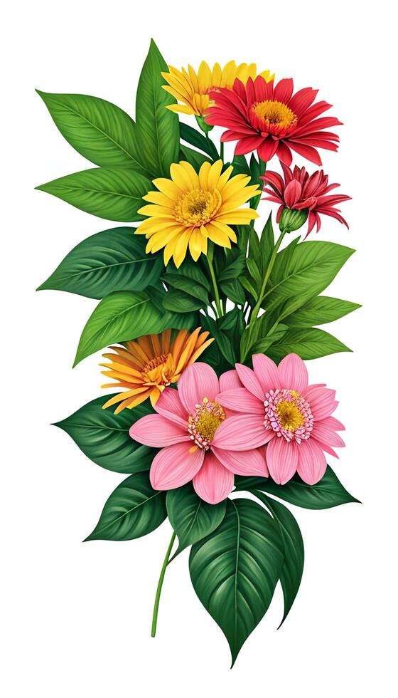 Floral patterns, Design a floral with a variety of flowers, leaves. photo