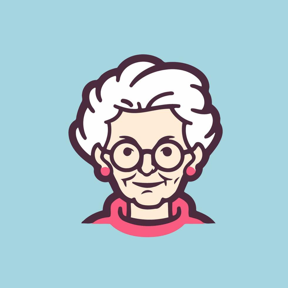 Grandmother with glasses. Vector illustration of a grandmother with glasses.