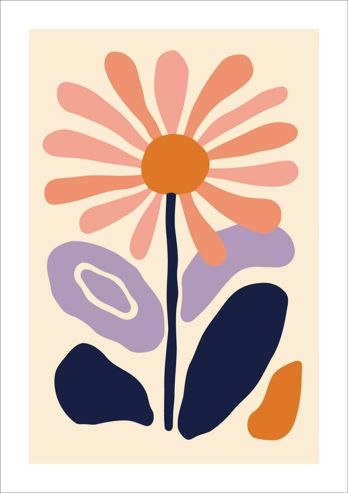 resumen floral antecedentes con flores mano dibujado vector ilustración en escandinavo estilo.