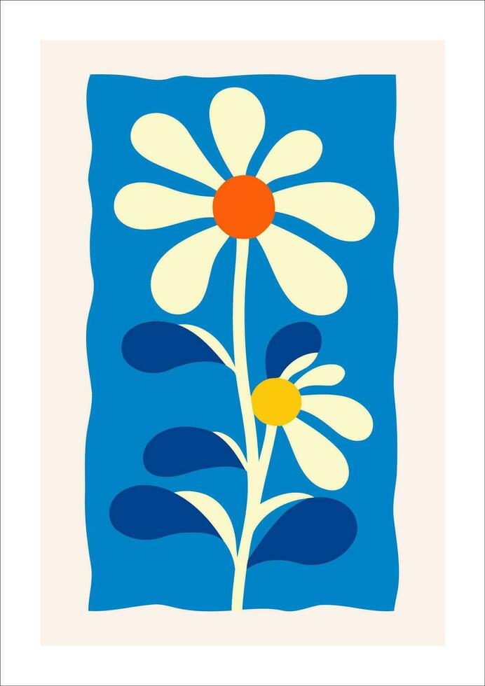 Cute flower print. Hand drawn vector illustration in Scandinavian style.
