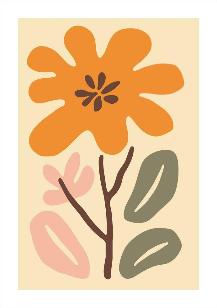 Cute hand drawn doodle flower. Vector Illustration.