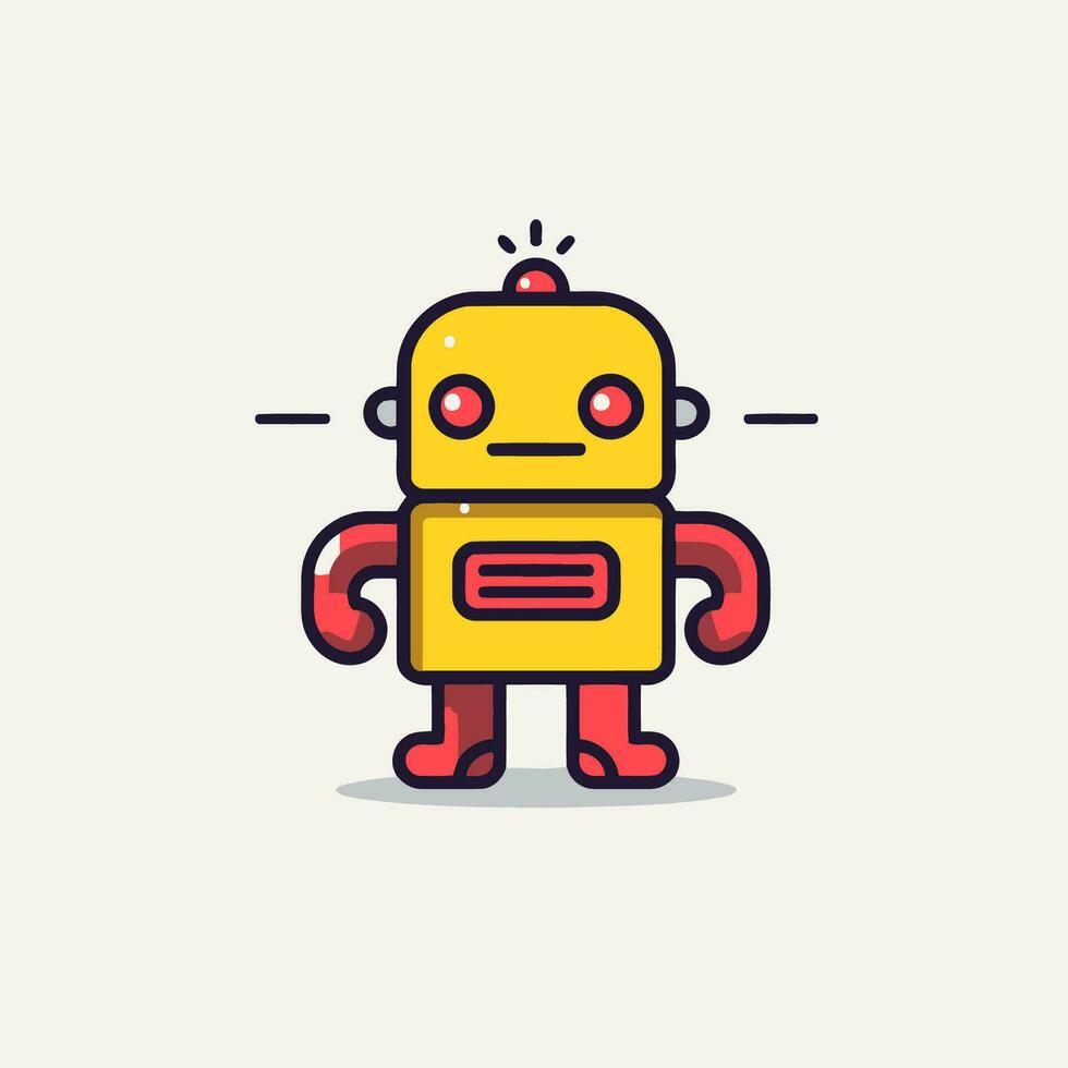 linda robot dibujos animados personaje. vector ilustración en plano diseño estilo.