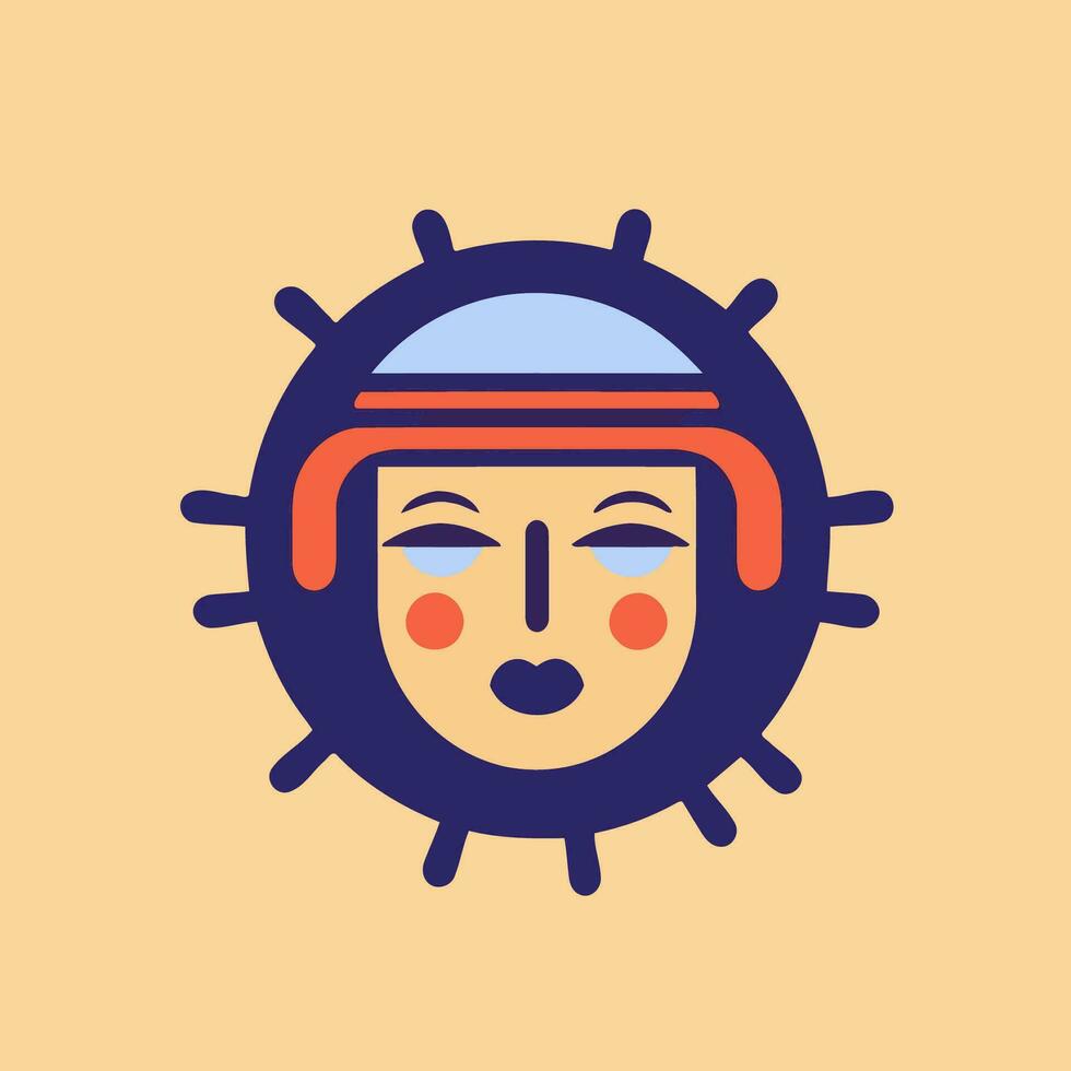 Logo of the face of a woman in a mask. Vector illustration