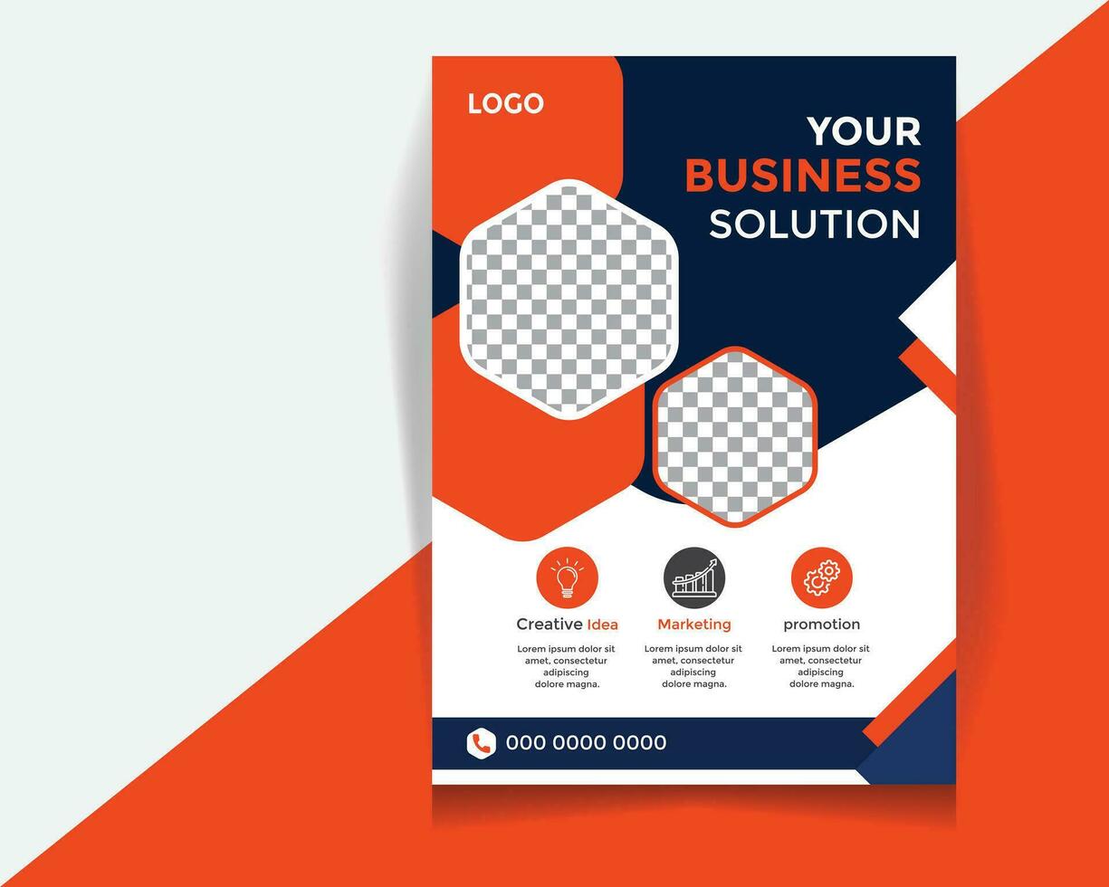 corporate business solution flayer design template. vector