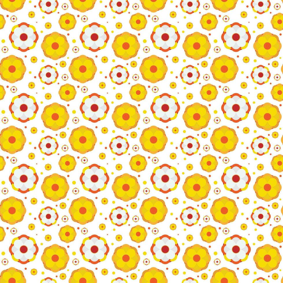 retro seamless pattern with flowers for social media posts, banner, card design, etc. vector