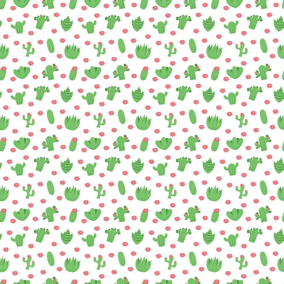 Vector cactus seamless pattern. Hand drawn doodle cacti background