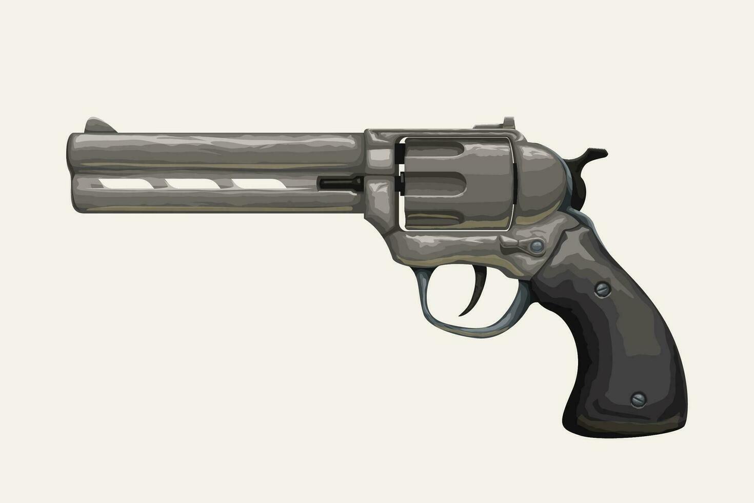dark vintage revolver isolated on white vector