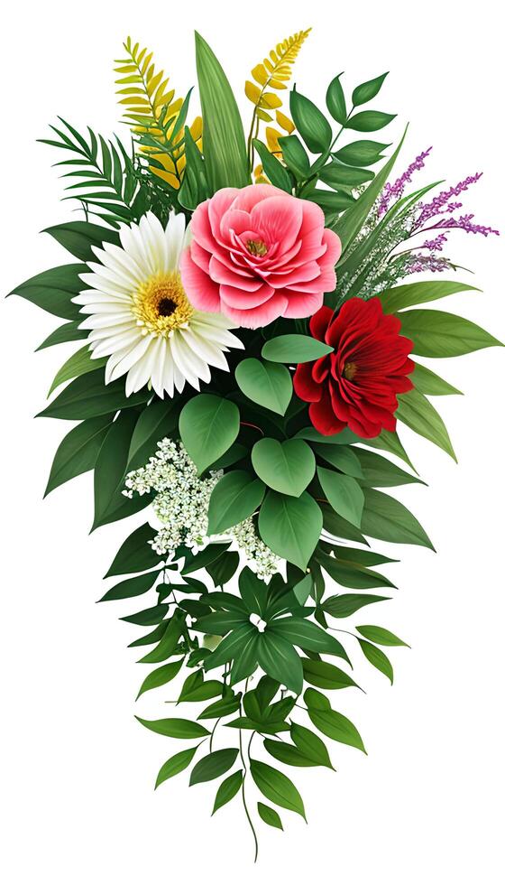 Floral patterns, Design a floral with a variety of flowers, leaves. photo