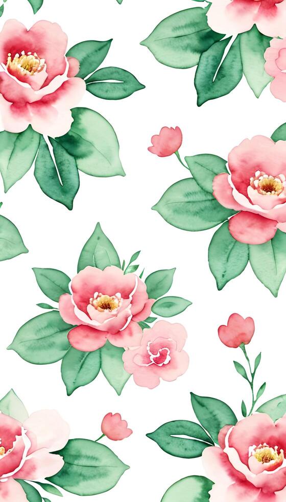 Watercolor floral pattern, A whimsical and feminine look. AI Generative photo