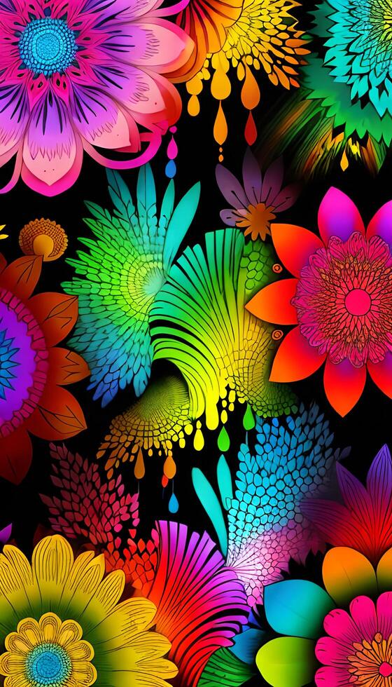 Abstract floral pattern, A free-flowing and organic pattern that is not bound by any rules. photo