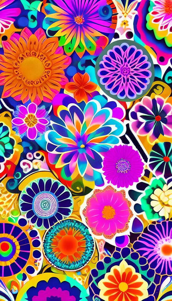 Abstract floral pattern, A free-flowing and organic pattern that is not bound by any rules. photo
