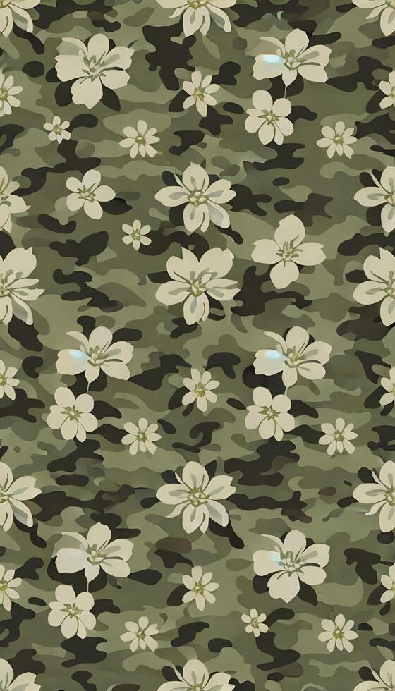 Floral camouflage pattern, A pattern that is both beautiful and functional. photo