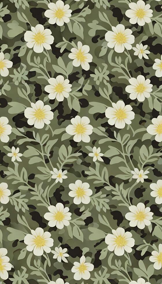 Floral camouflage pattern, A pattern that is both beautiful and functional. photo