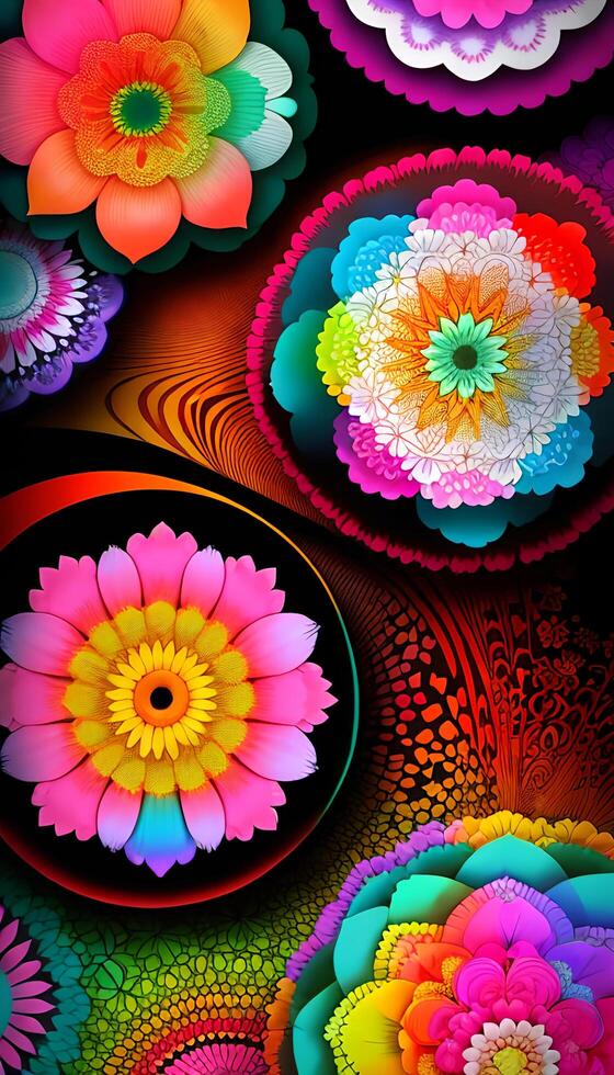 Abstract floral pattern, A free-flowing and organic pattern that is not bound by any rules. photo