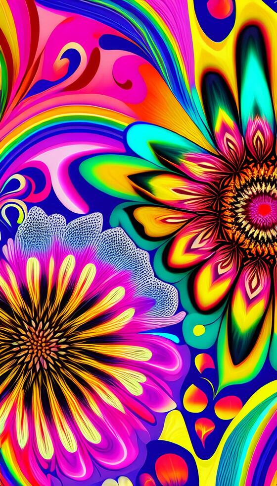 Abstract floral pattern, A free-flowing and organic pattern that is not bound by any rules. photo