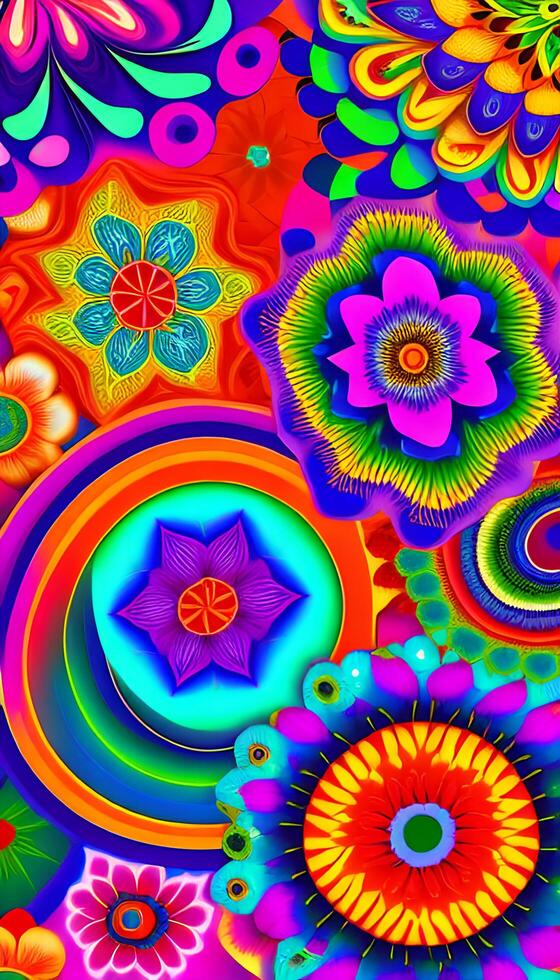 Abstract floral pattern, A free-flowing and organic pattern that is not bound by any rules. photo