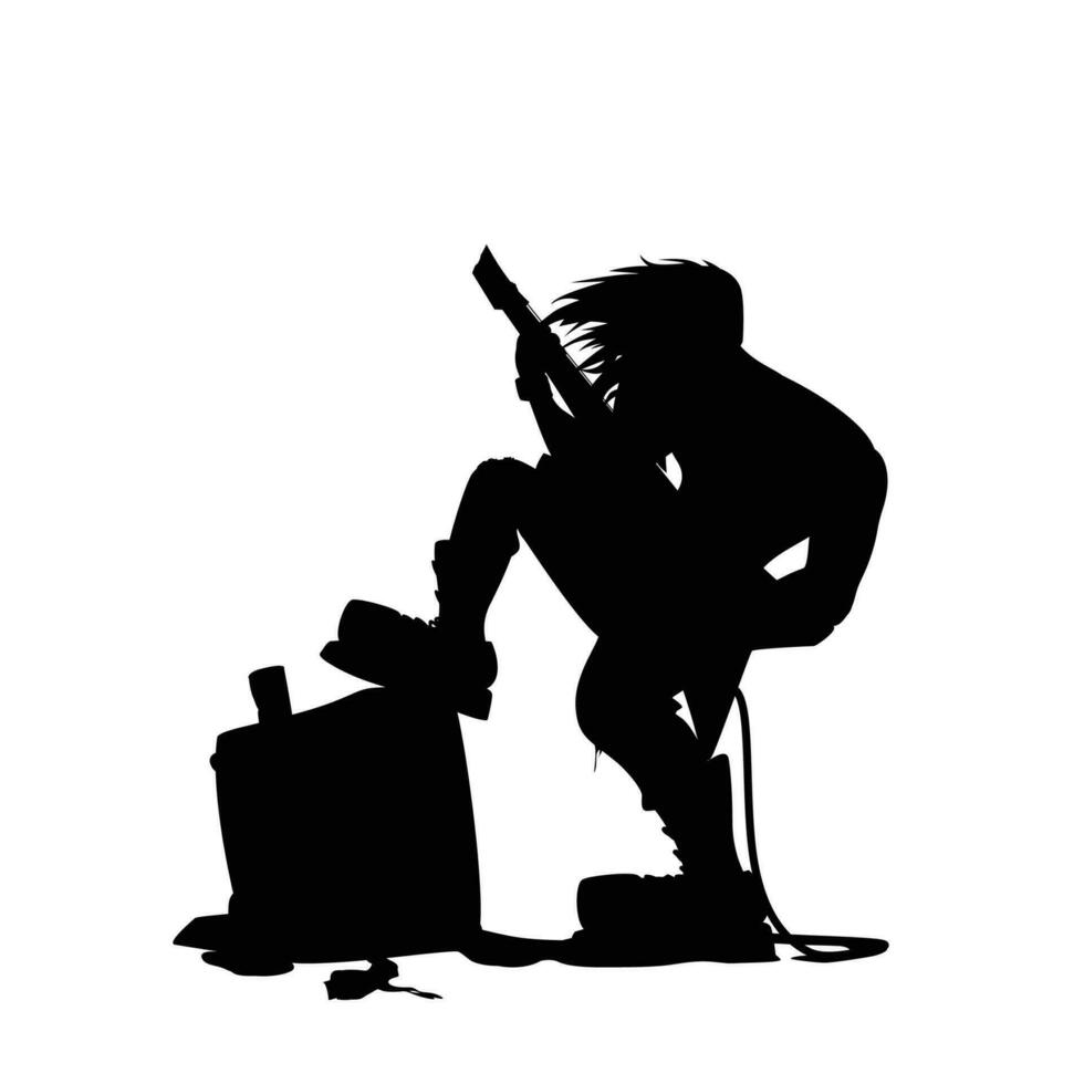 giutar player silhouette with speaker vector