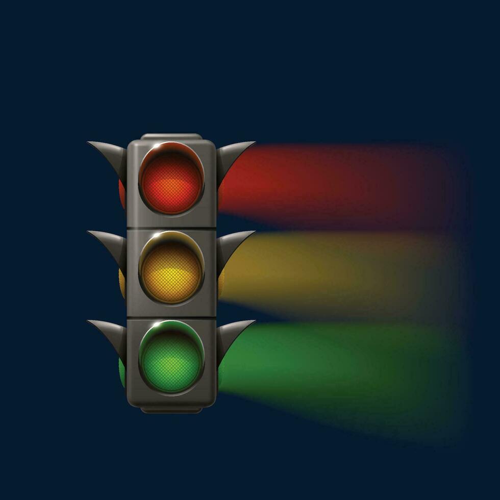 trafic light on the dark background vector