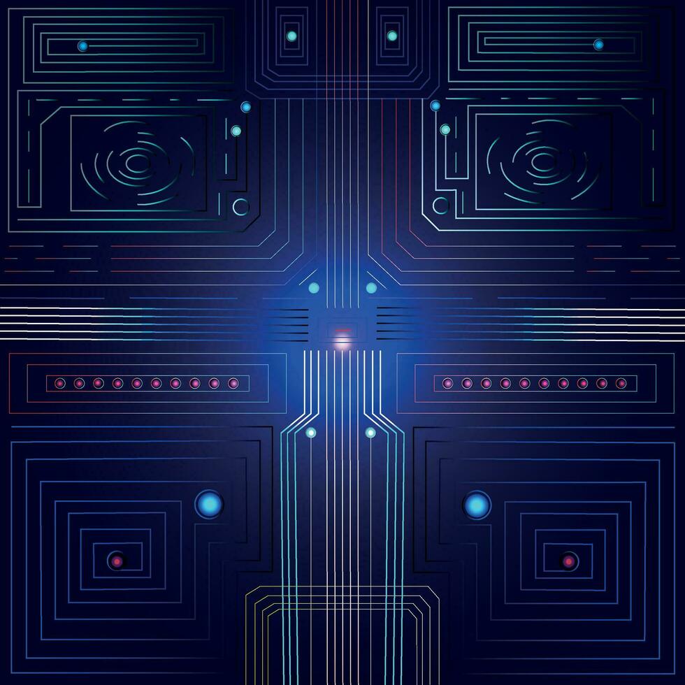 neural network. artificial intelligence. computer technology. vector image