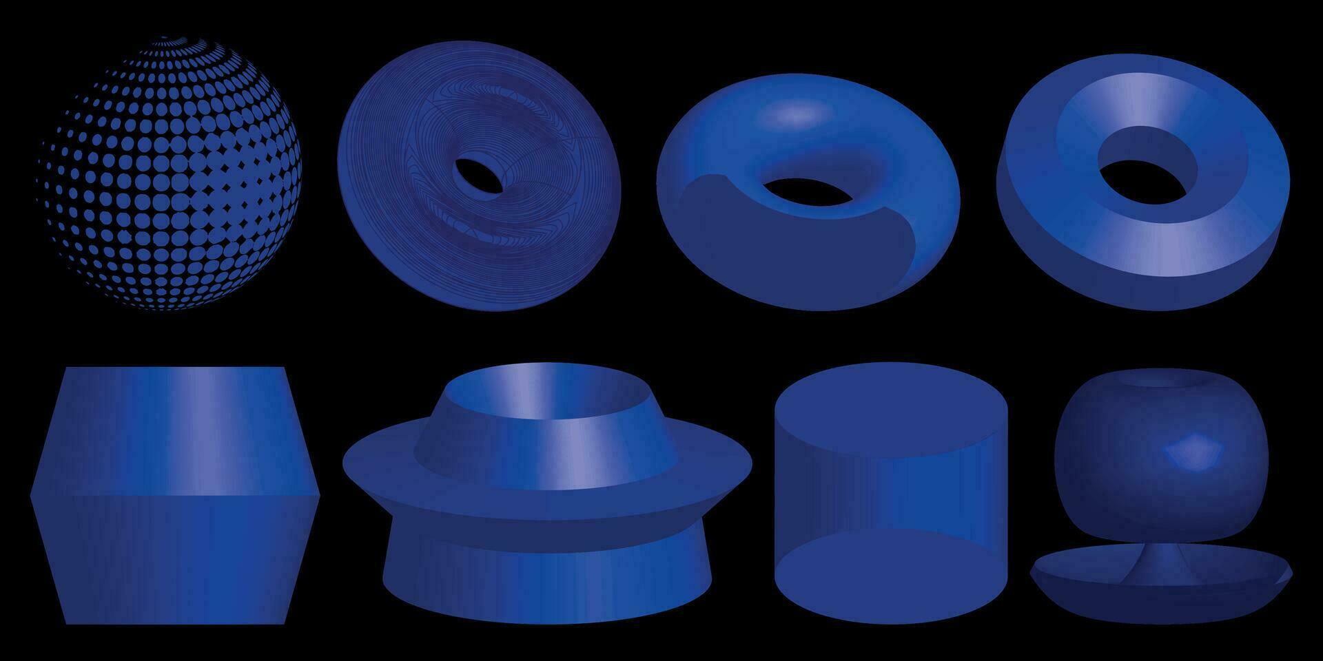 3 D blue shapes vector